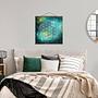 Fabric Picture Flower of Life Textile; Blue Solid Wood 3