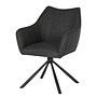 Swiveling Armchair Solin Fabric Iron Black 1