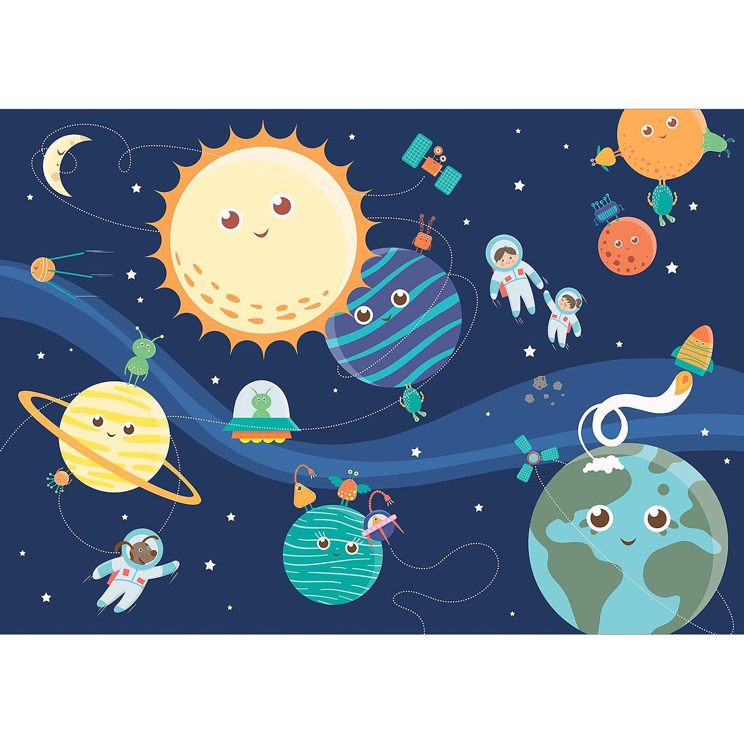 Vlies Fototapete Happy Planets Vlies Mehrfarbig 300 x 210 cm 1