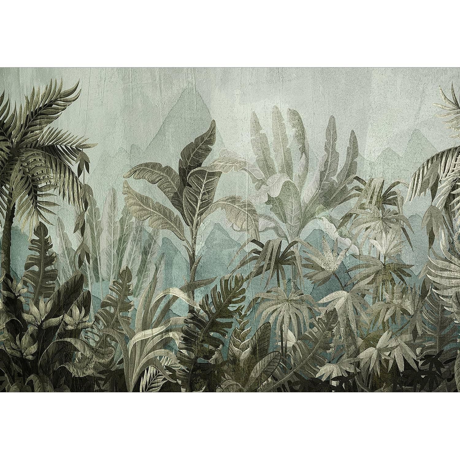 Non-woven photo wallpaper Mountain Jungle Multicolored 1