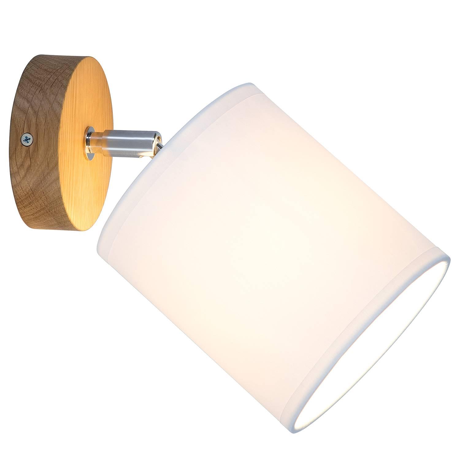 Aprillia I Wall lamp Cotton fabric Oak 1-light 1