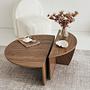 2x Podium Coffee Table Walnut Brown 3