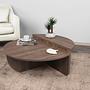 2x Podium Coffee Table Walnut Brown 7