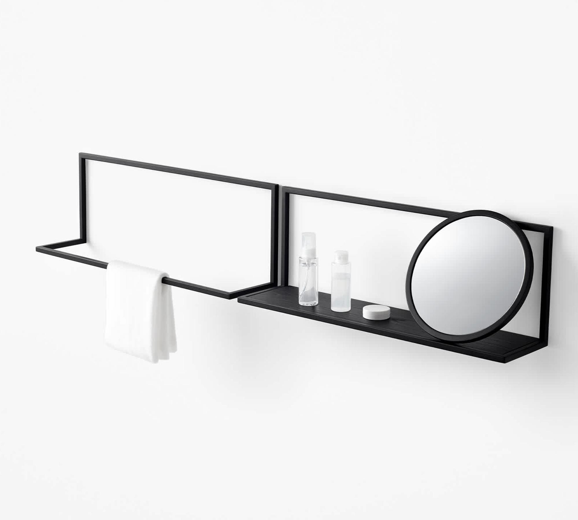 Frame Wandregal mit Brett Eiche Schwarz 1