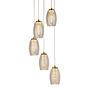 Cyclone pendant lamp steel clear glass 5-flame 0