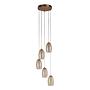 Cyclone pendant lamp steel clear glass 5-flame 1