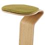 myERCOLINO Hocker Laneve-Wolle Echtholzfurnier Olivgelb 1