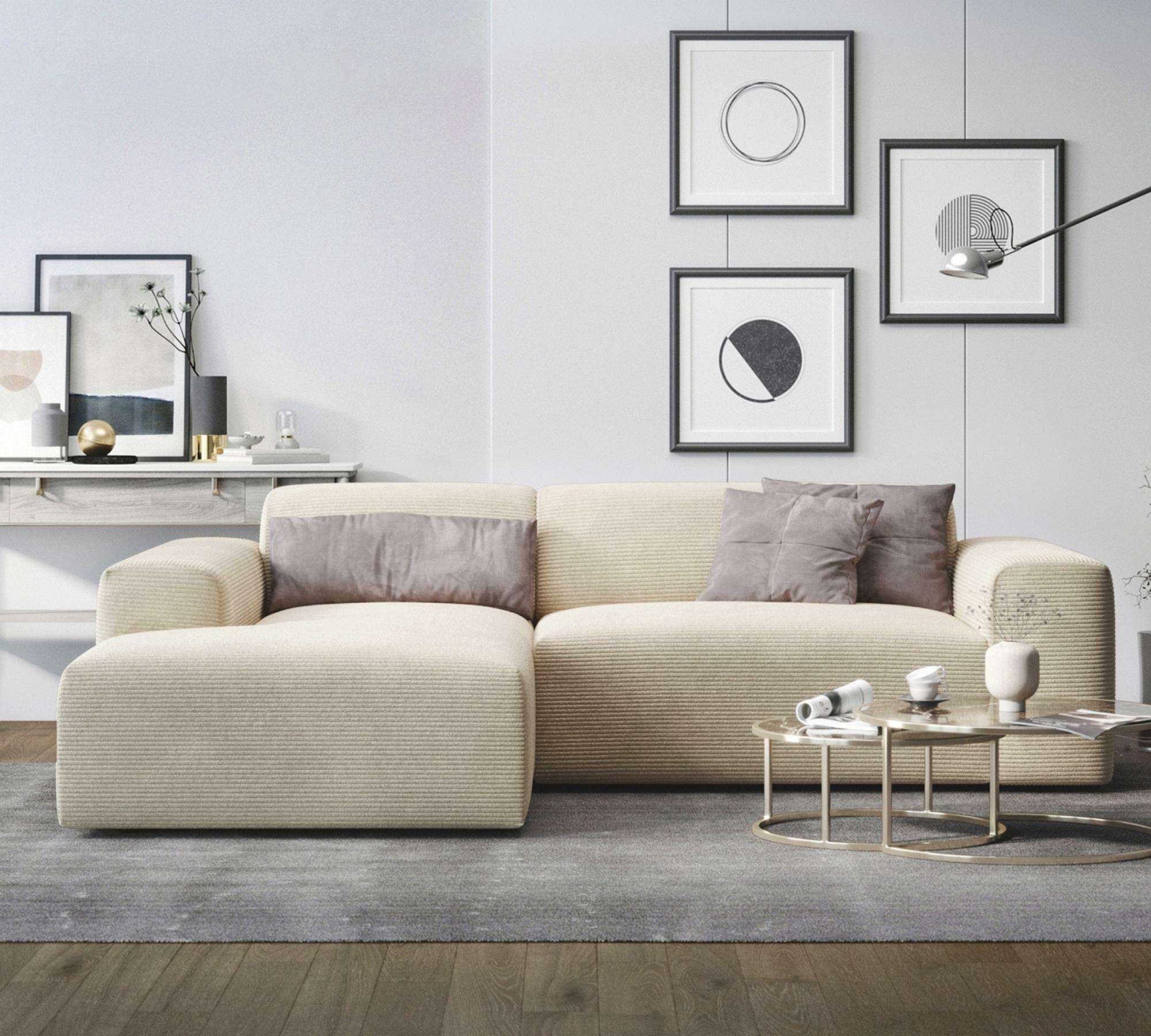2-Sitzer Karen Récamiere Links Cord Samt Creme 0