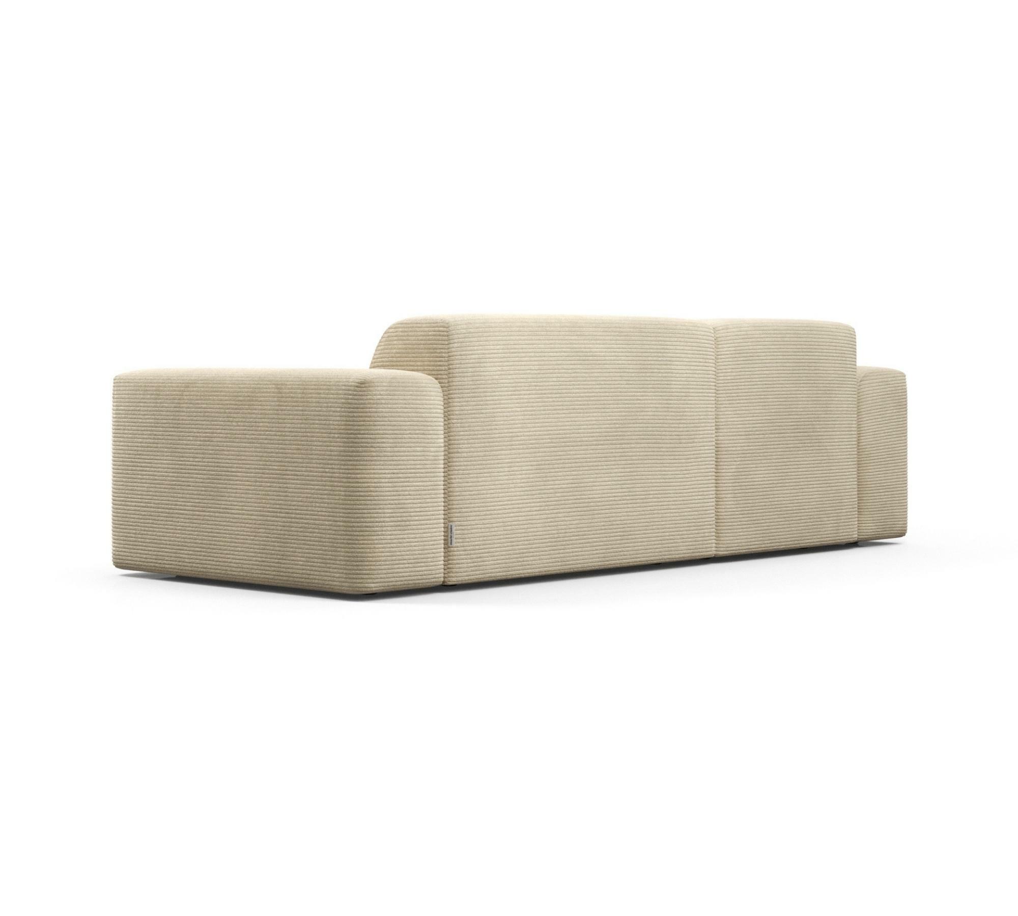 2-Sitzer Karen Récamiere Links Cord Samt Creme 7