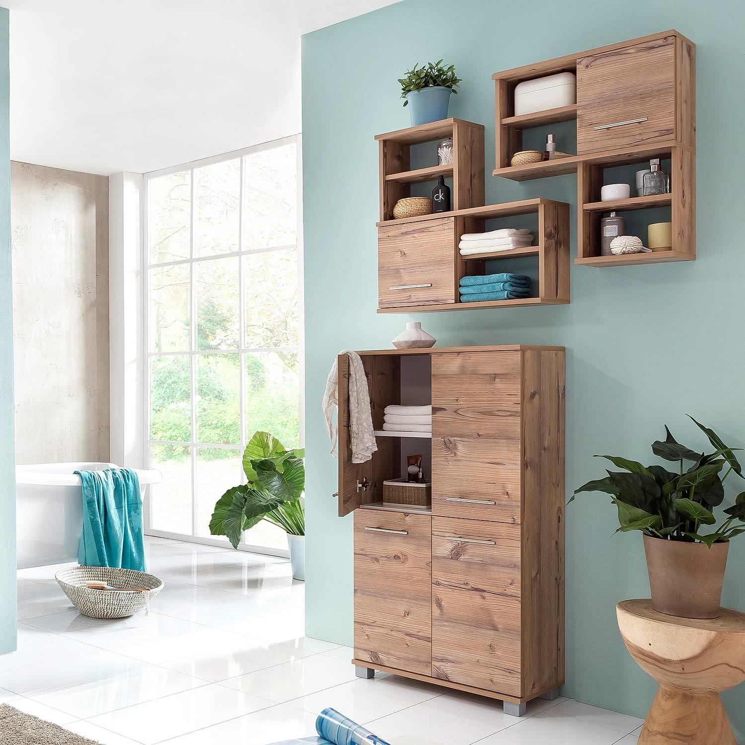 Wall cabinet Welnezz Swiveling Brown 3