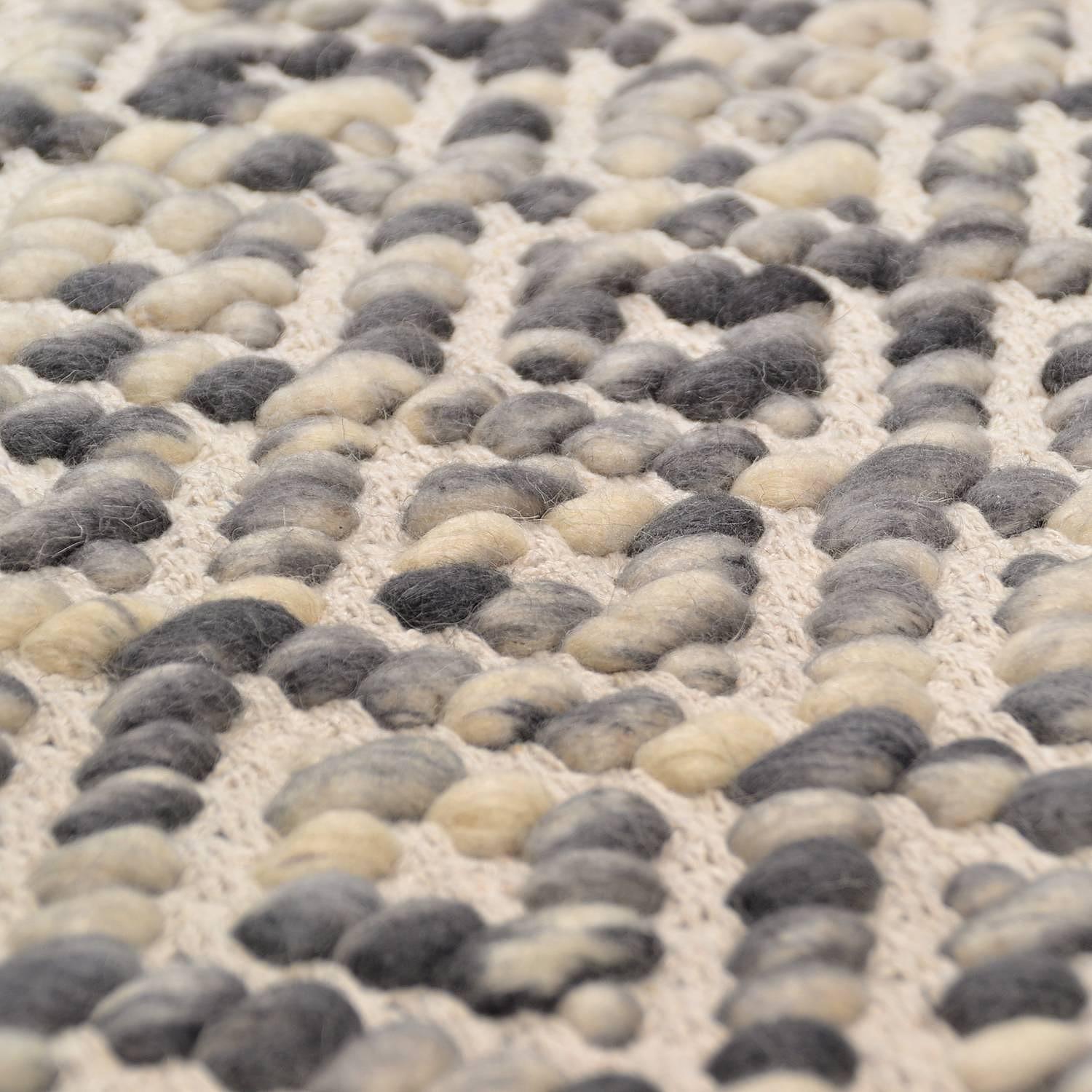 Smooth Comfort Diamond Carpet Wool Cotton Grey 4