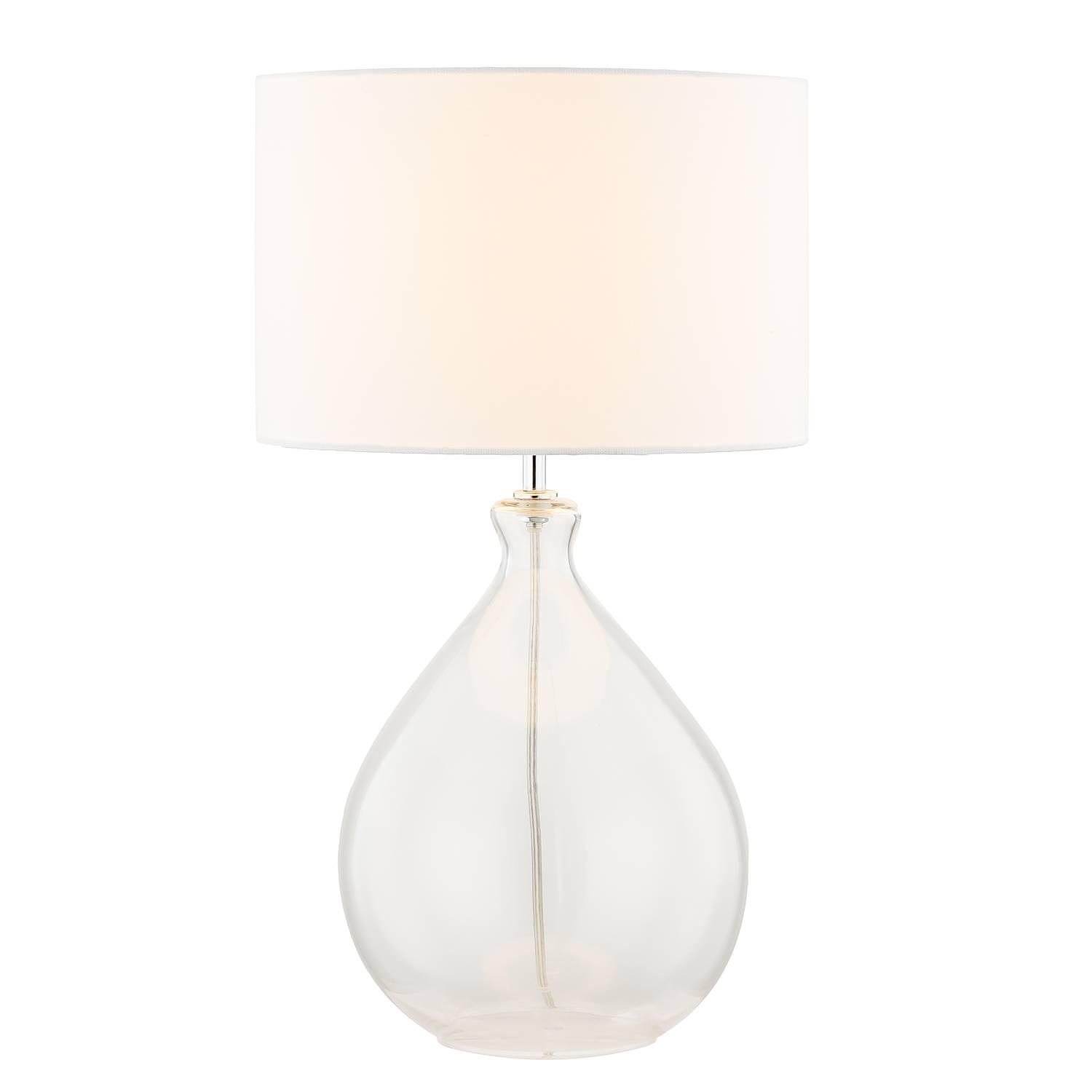Table lamp Loster Blended fabric Safety glass White 1