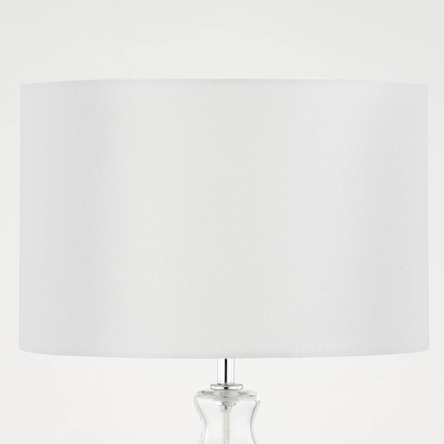 Table lamp Loster Blended fabric Safety glass White 3