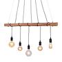 5-flame pendant lamp Damian Metal Wood 1