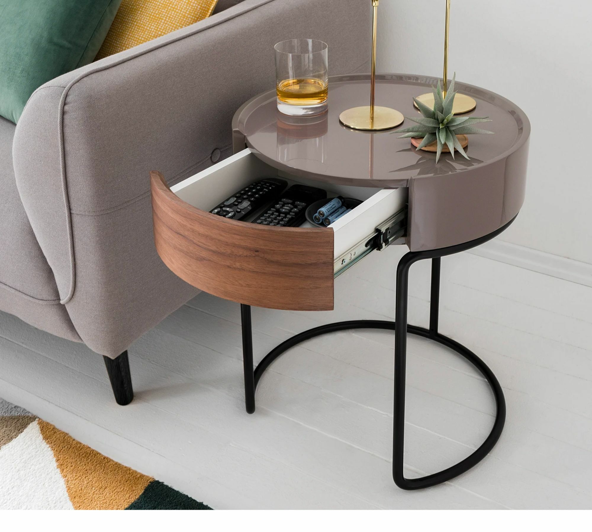 Side table Don Wood material / Metal Brown / Black 8
