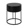 Nightstand Wood Metal Matte Black 1