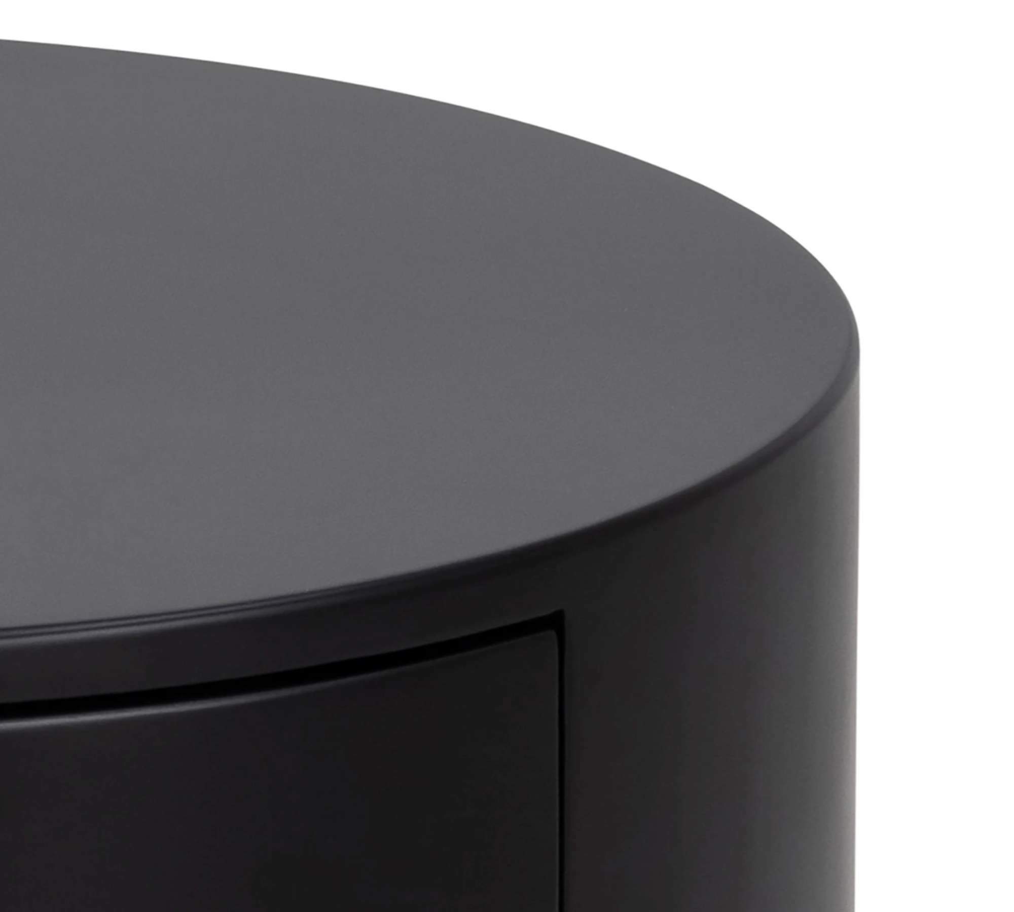 Nightstand Wood Metal Matte Black 4