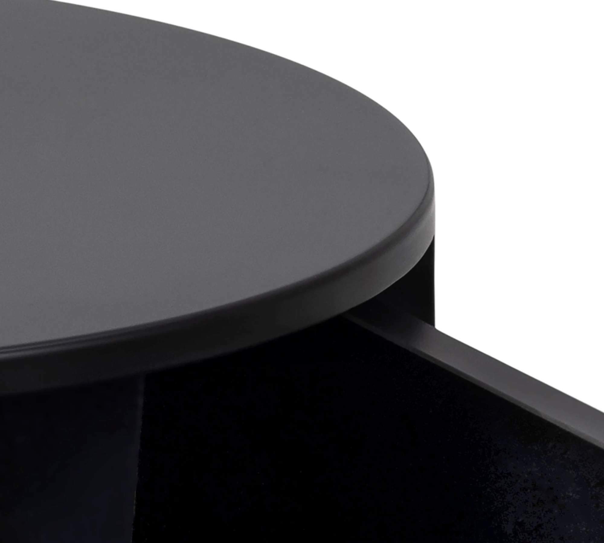Nightstand Wood Metal Matte Black 5