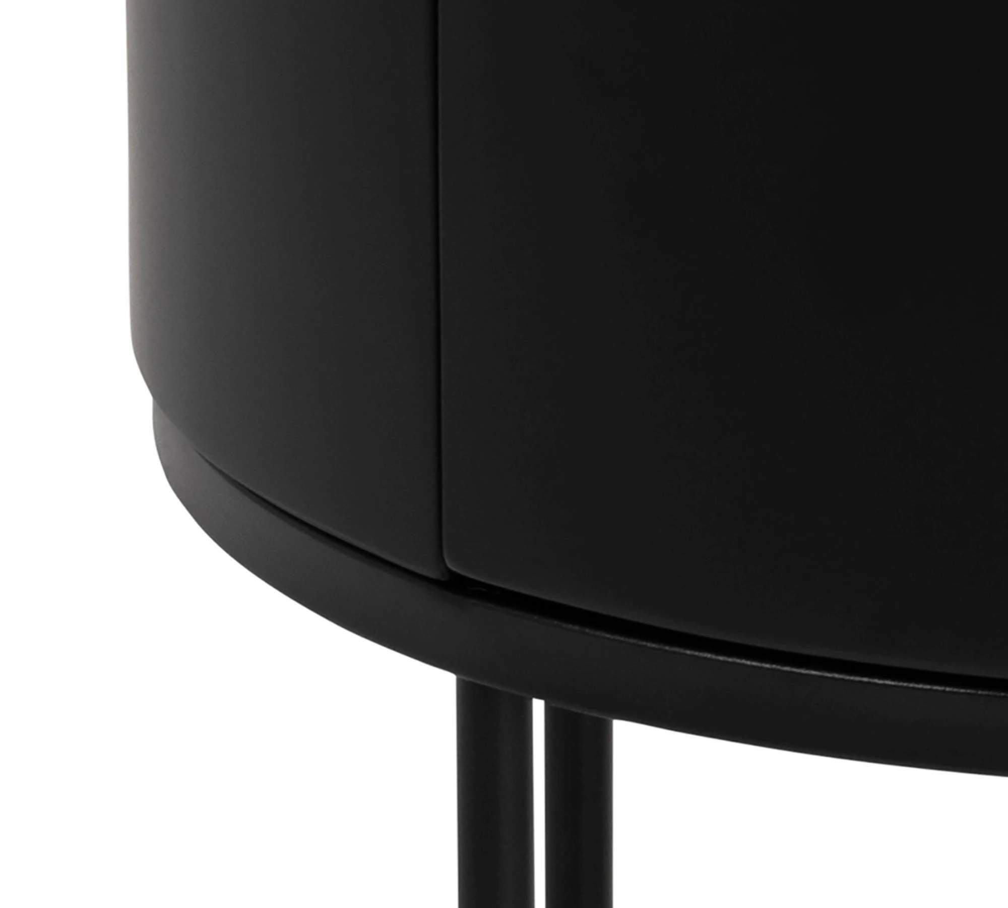 Nightstand Wood Metal Matte Black 6