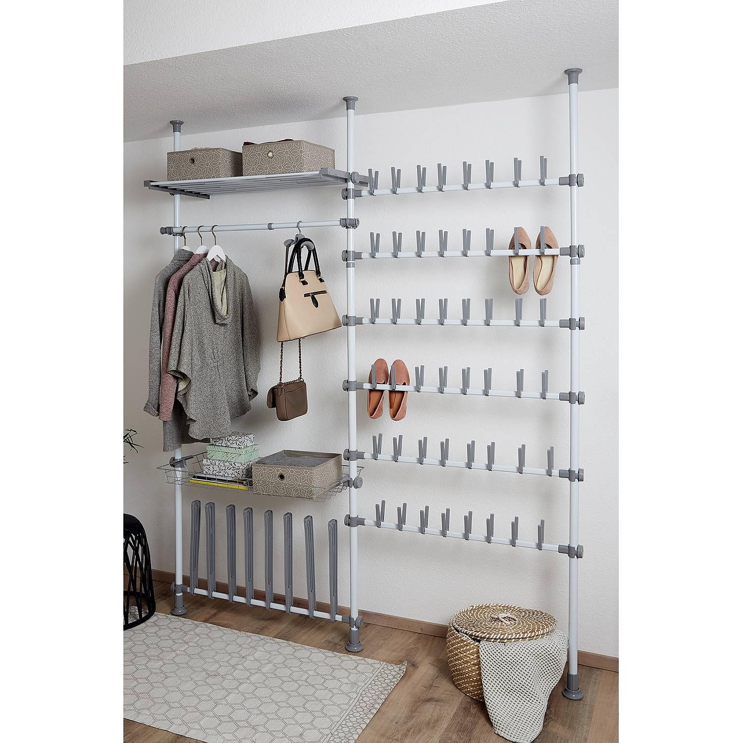 Telescopic clothes rack Hercules I Metal White 1 set 4