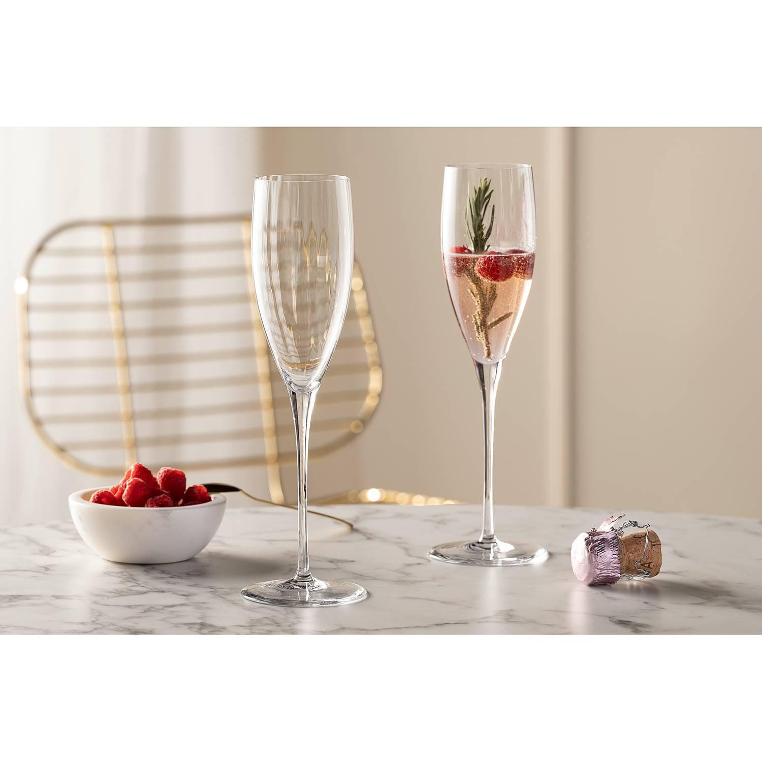 6x Champagne glass Poesia (crystal glass translucent 2