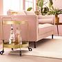 Serving trolley GLENDING Ceramic Steel Marble Brown Gold 2