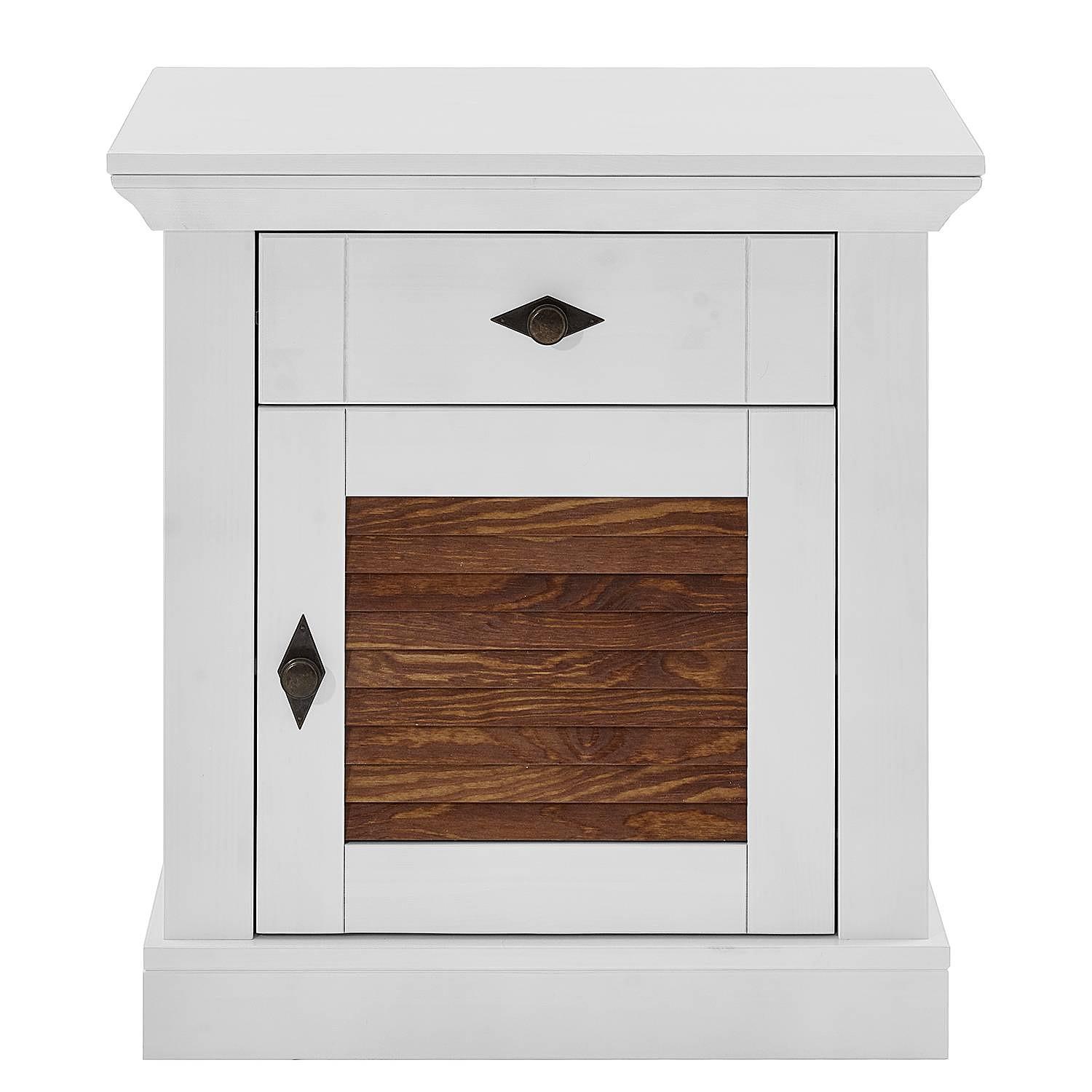 Massive nightstand Lysbro pine solid white 4