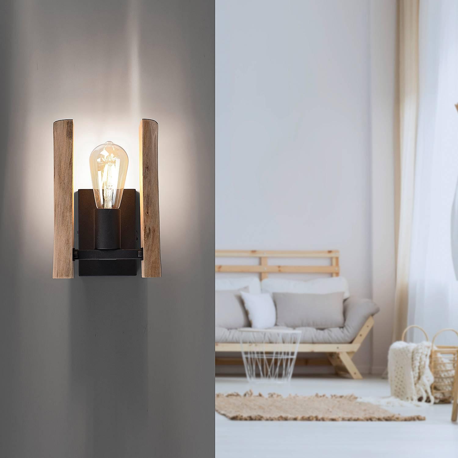 Log Wall Lamp Iron Eucalyptus 1-light 2