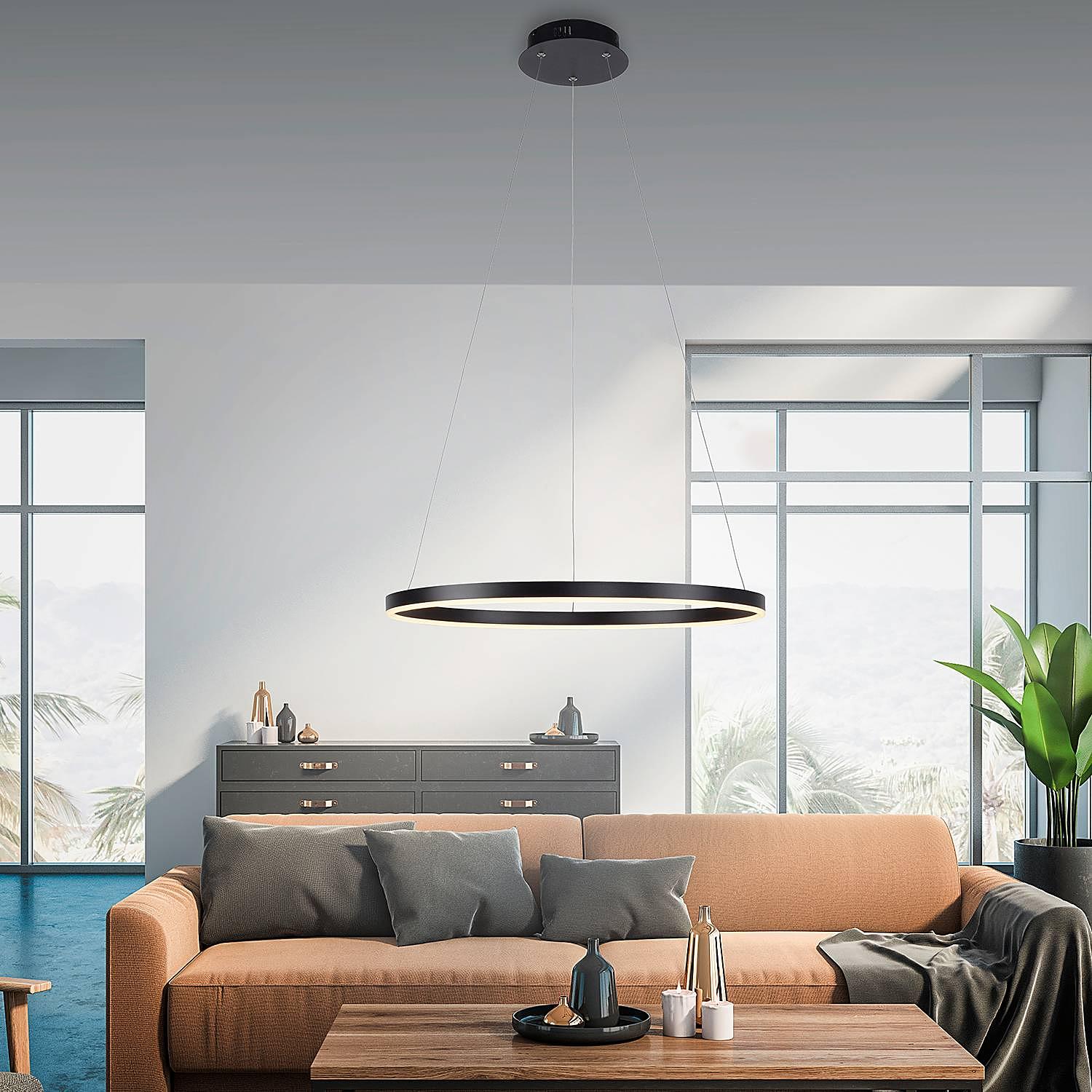 1-Flame LED pendant lamp Ritus Type B Aluminium Black 2