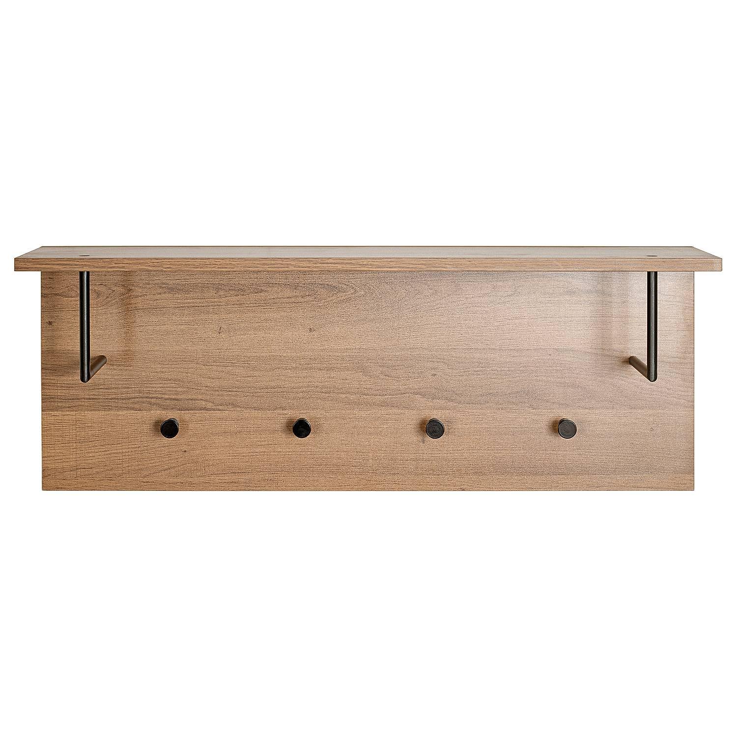 Wall coat rack Dunnet 80 cm oak decor 1