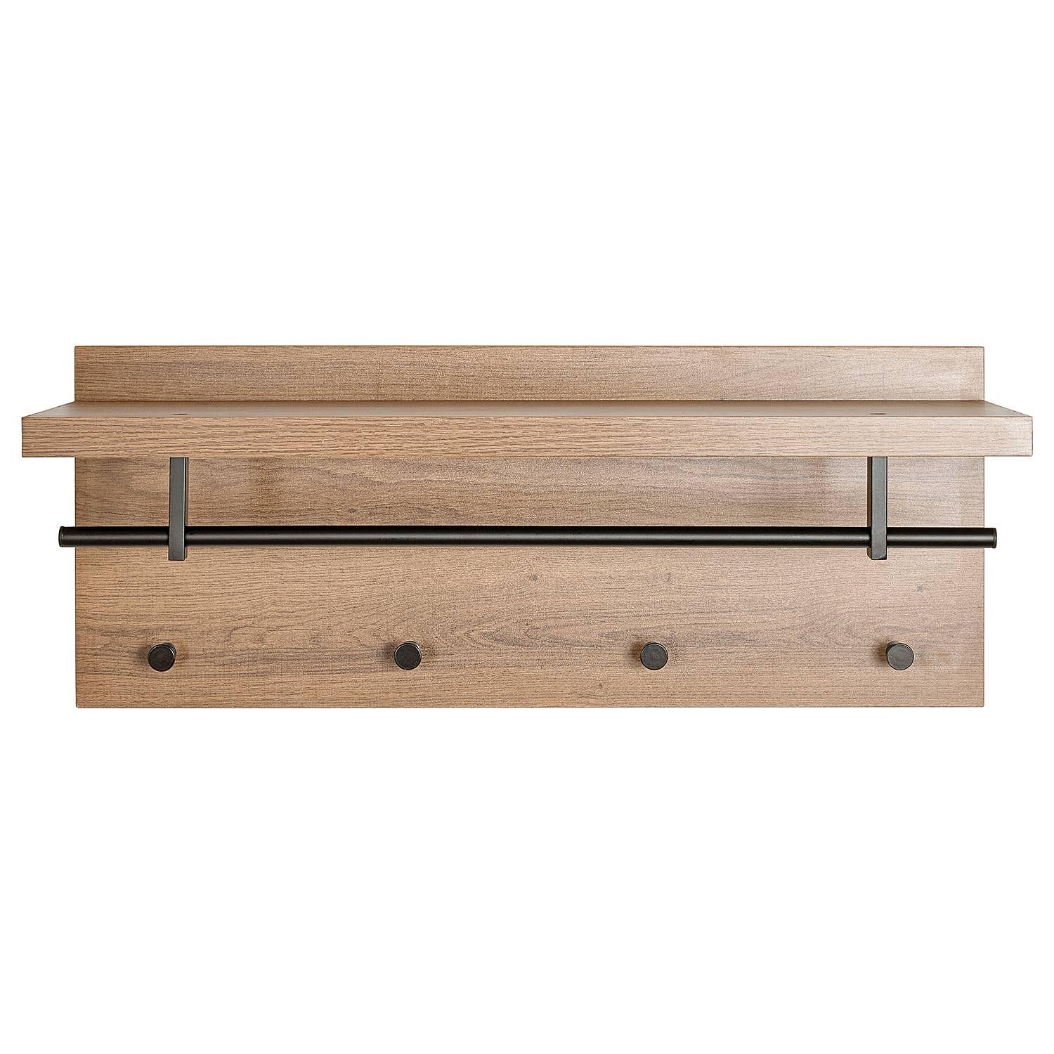 Wall coat rack Dunnet 75 cm Oak Decor Black 1