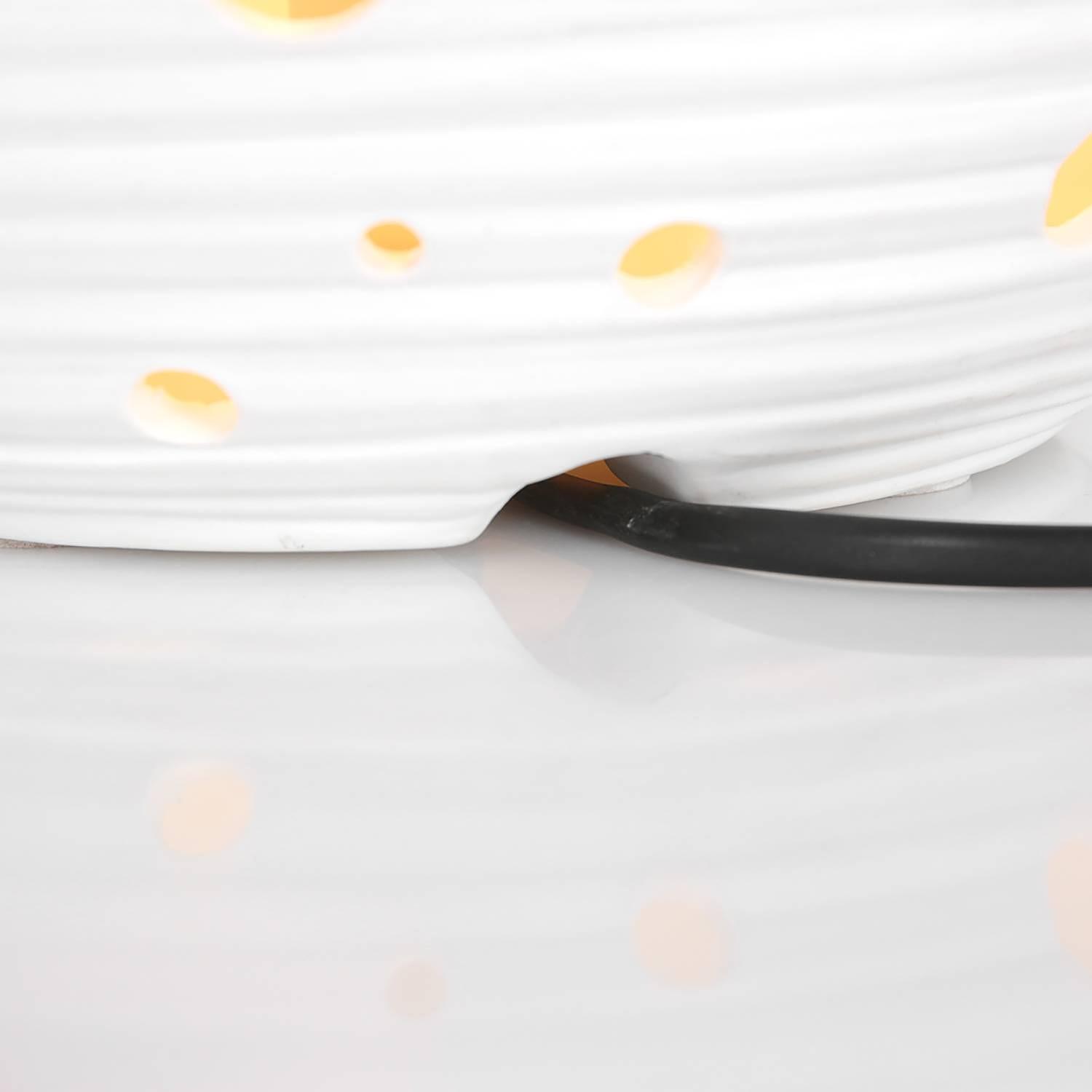 Jazz Moon Table Lamp Porcelain Cotton White 4