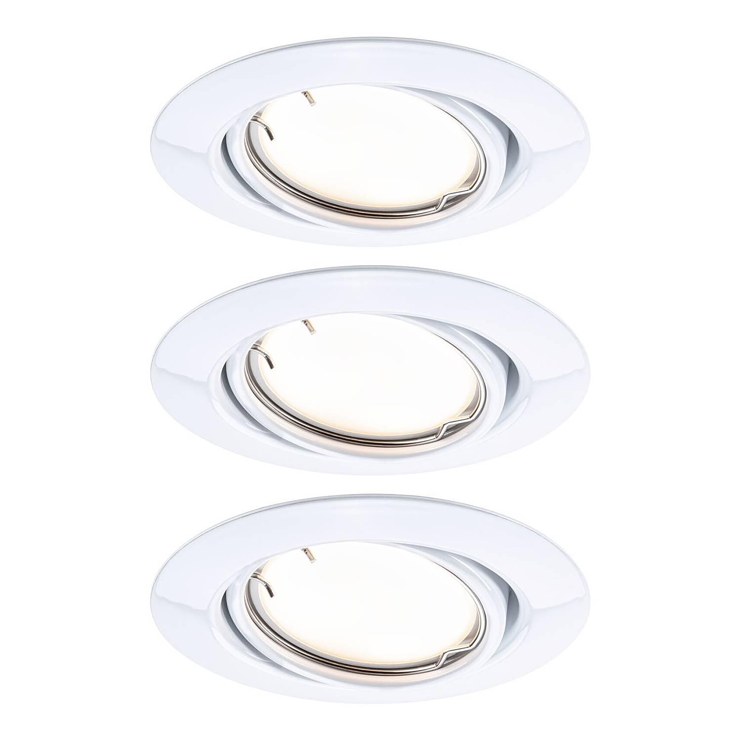 3x LED Recessed Light Coin Dimmable White 1