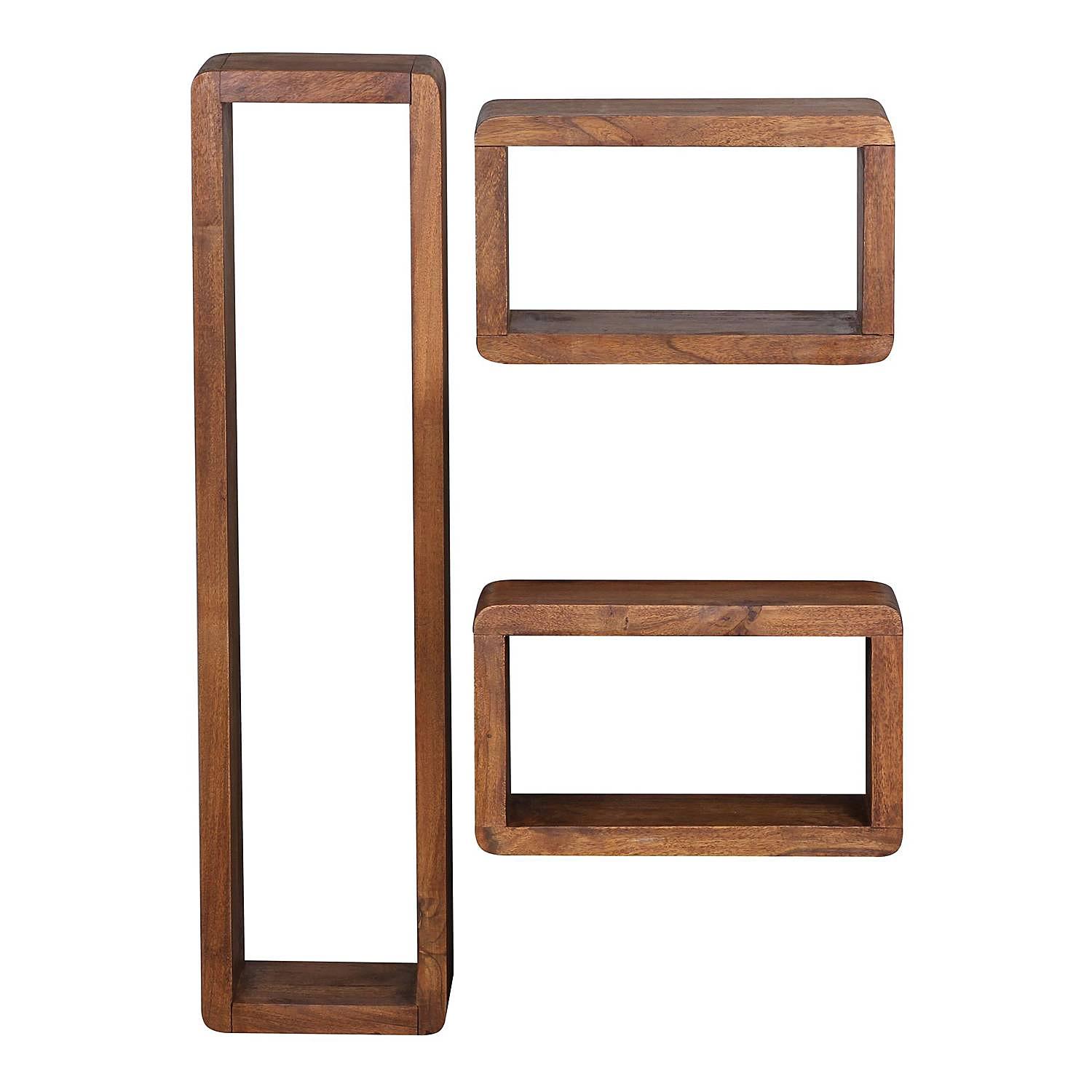 3x Pichl Wandregal Sheesham Massiv 3