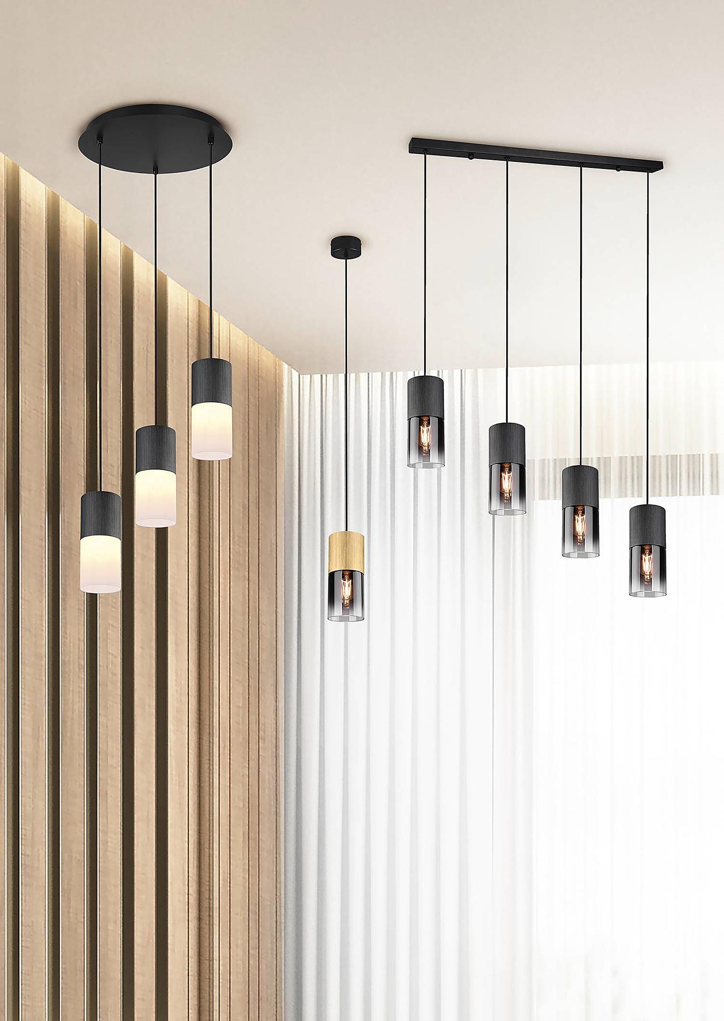Robin Type A Pendant Lamp Smoked Glass Steel Single-flame 2