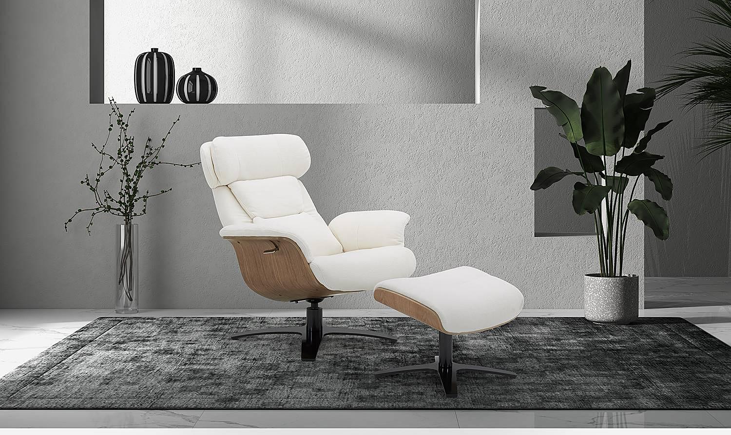 Upholstered stool Boulin's Cream 2