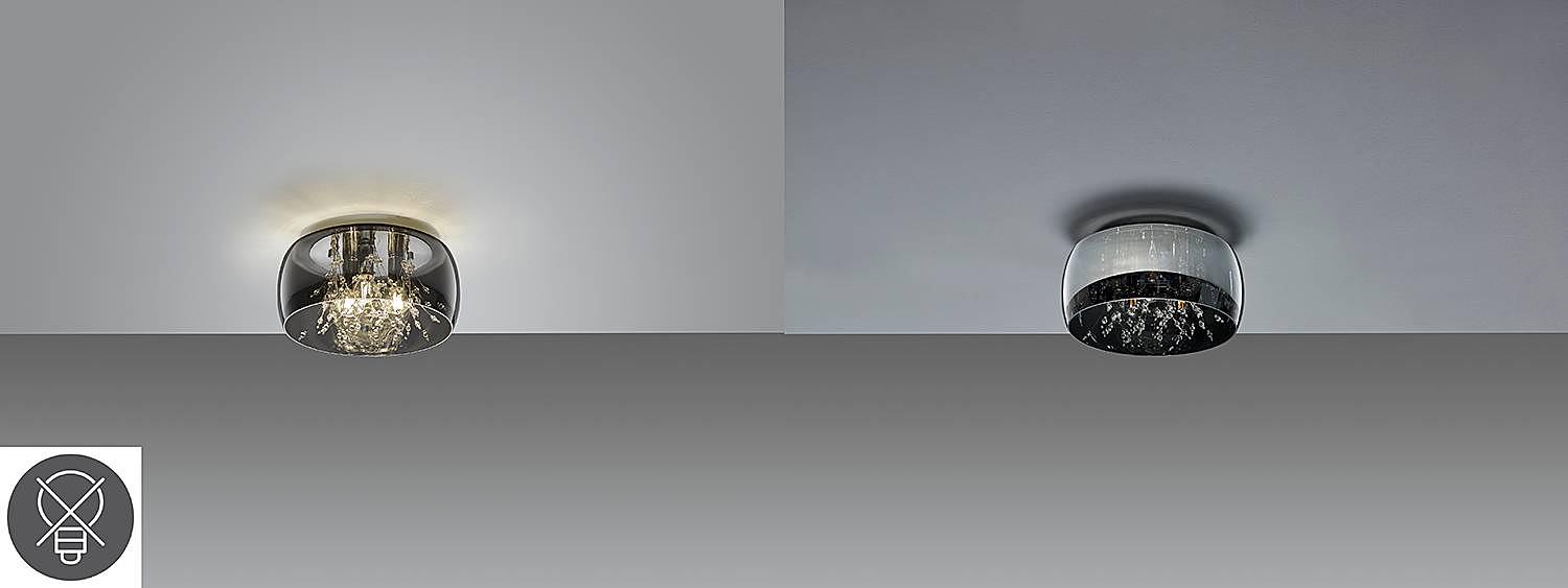 Ceiling light Crystel Smoked glass Steel Diameter: 34 cm 4