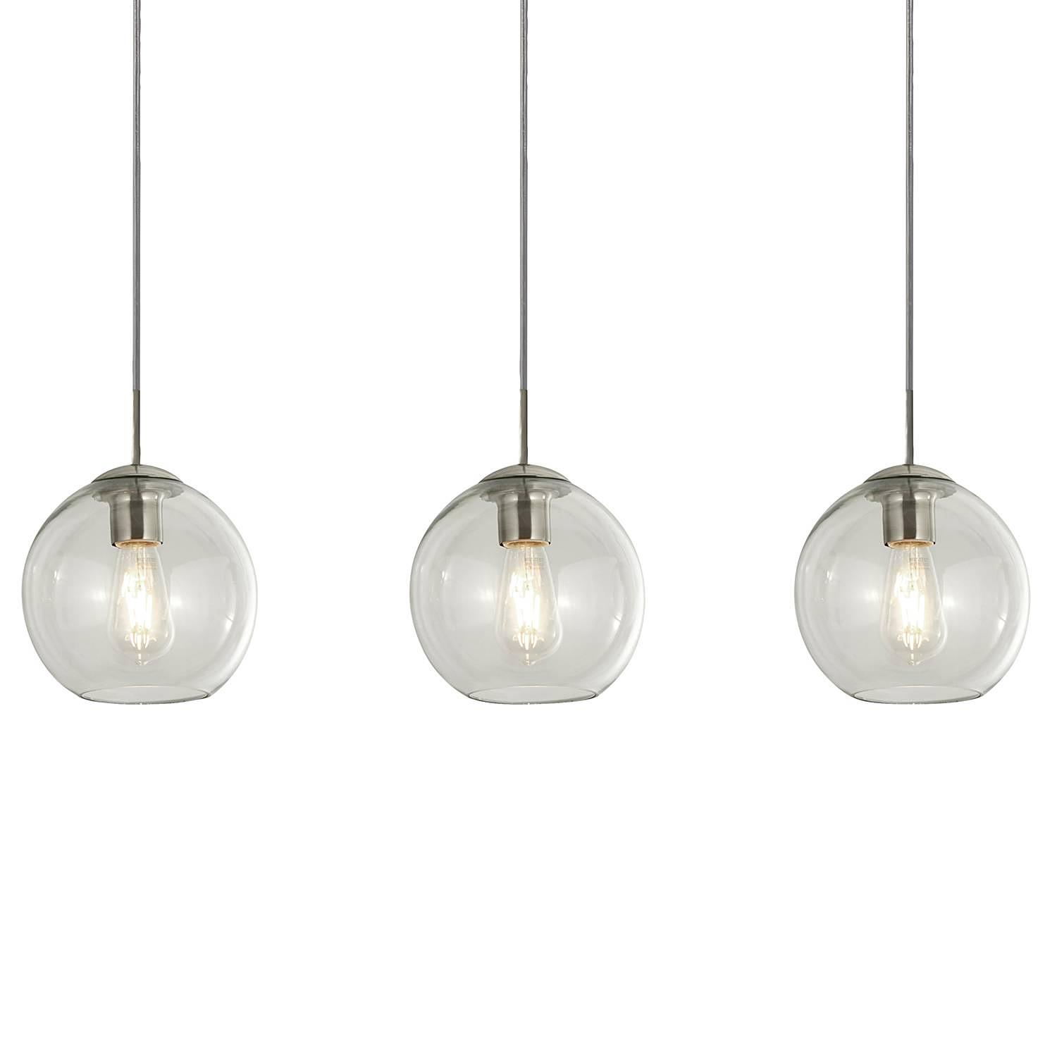 Balls Pendant Lamp Clear Glass Steel 3-light 1