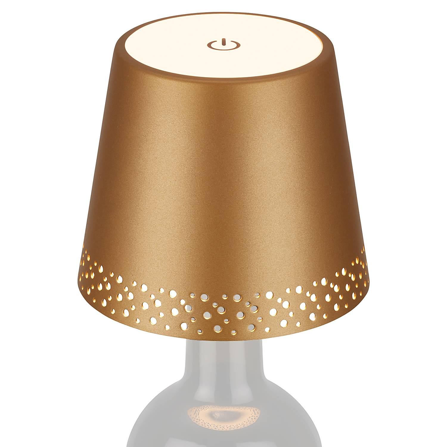 1-Flaming LED bottle light Bairros Aluminum Gold 1