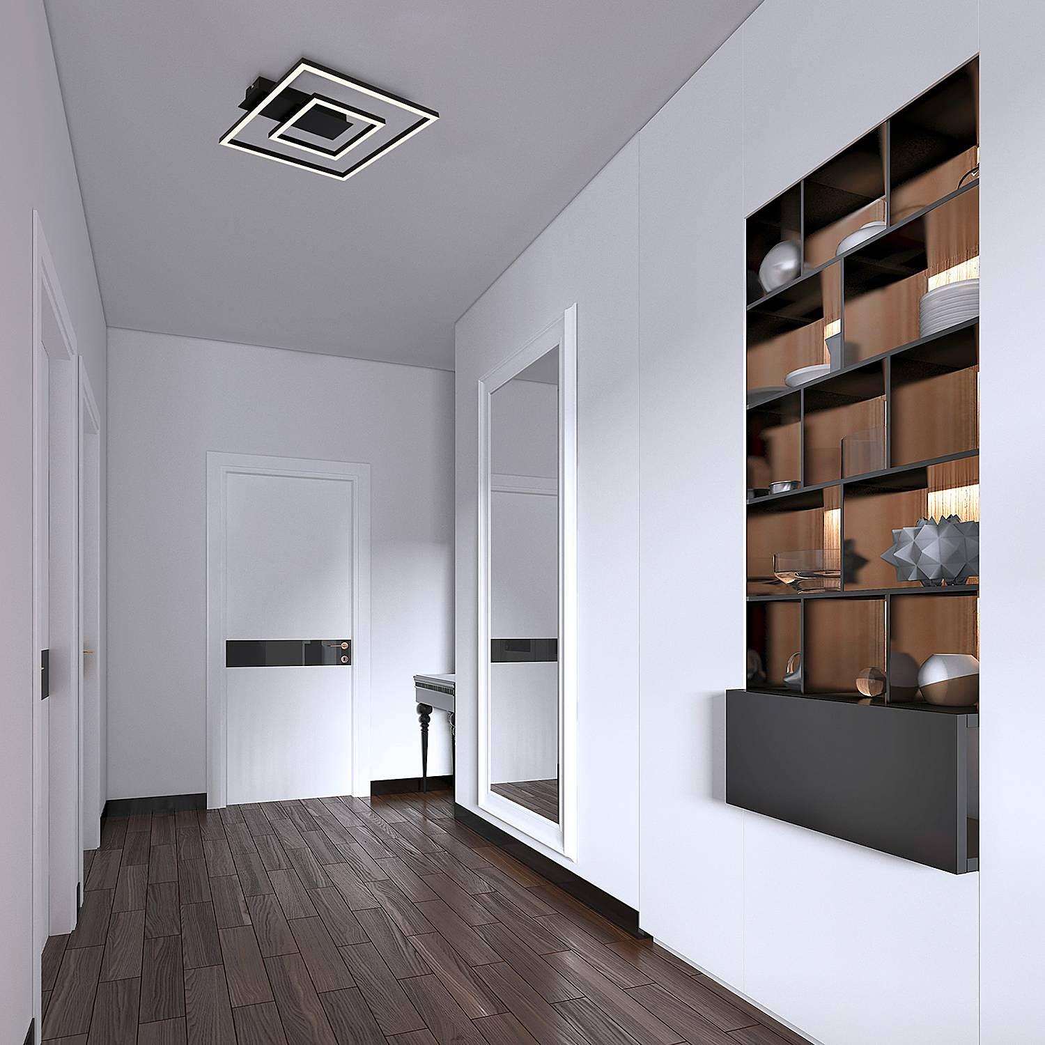 2-burner LED ceiling light Figa Aluminum Black 2