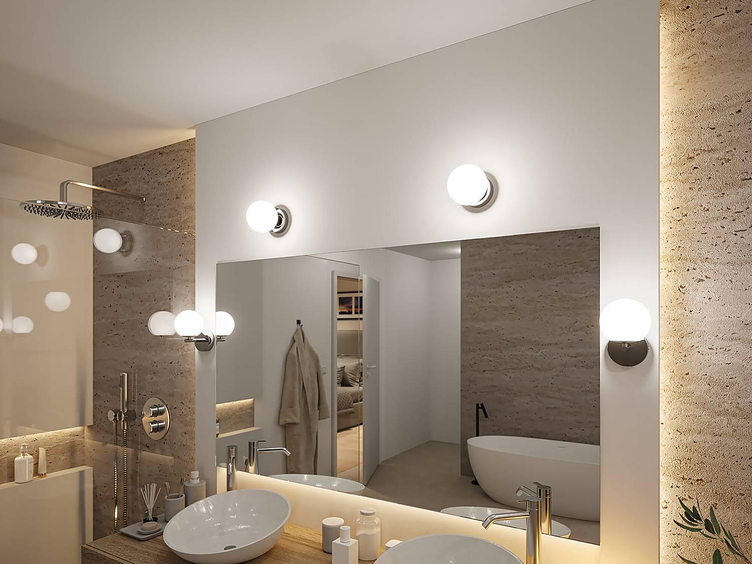 Wall lamp Gove Opal glass Chrome 3