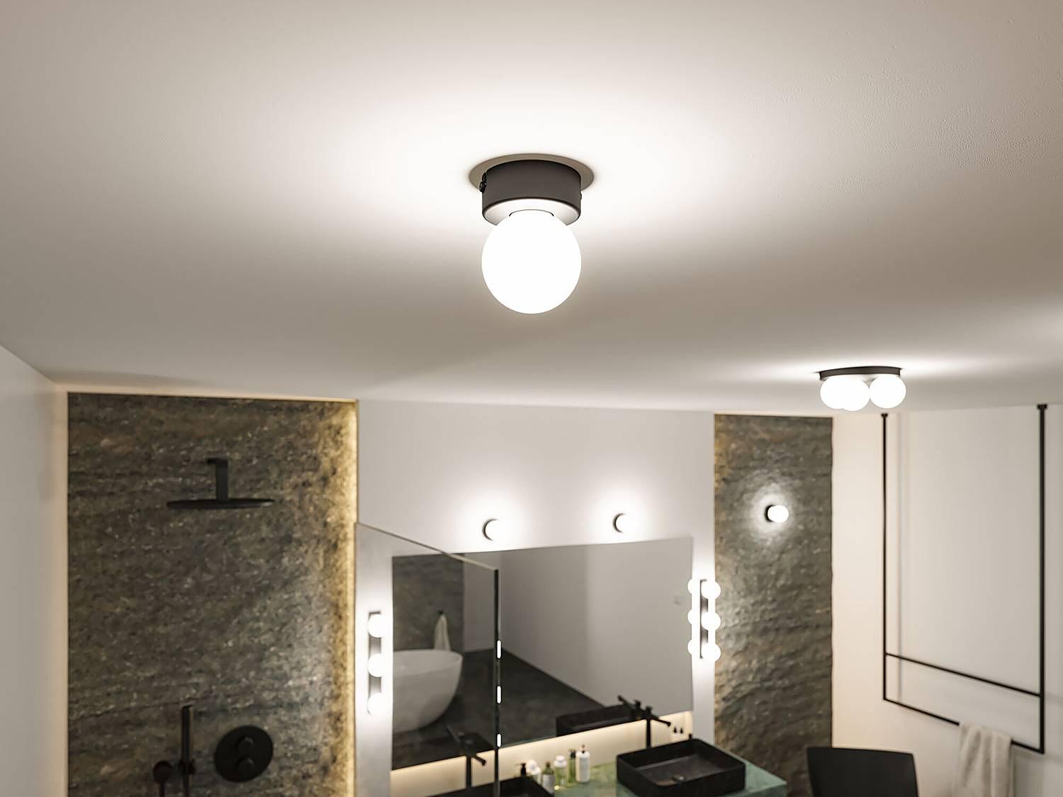 Gove Ceiling Light Opal Glass Aluminium 1-light 8cm 3