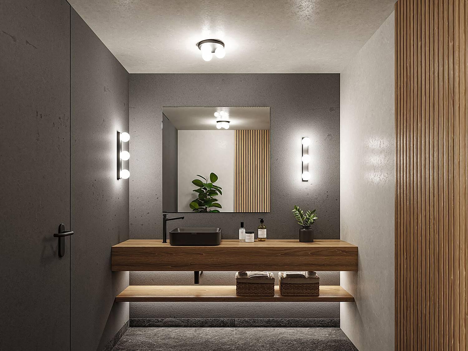 Gove Beam Wall Lamp Opal Glass Aluminum 3-light 3