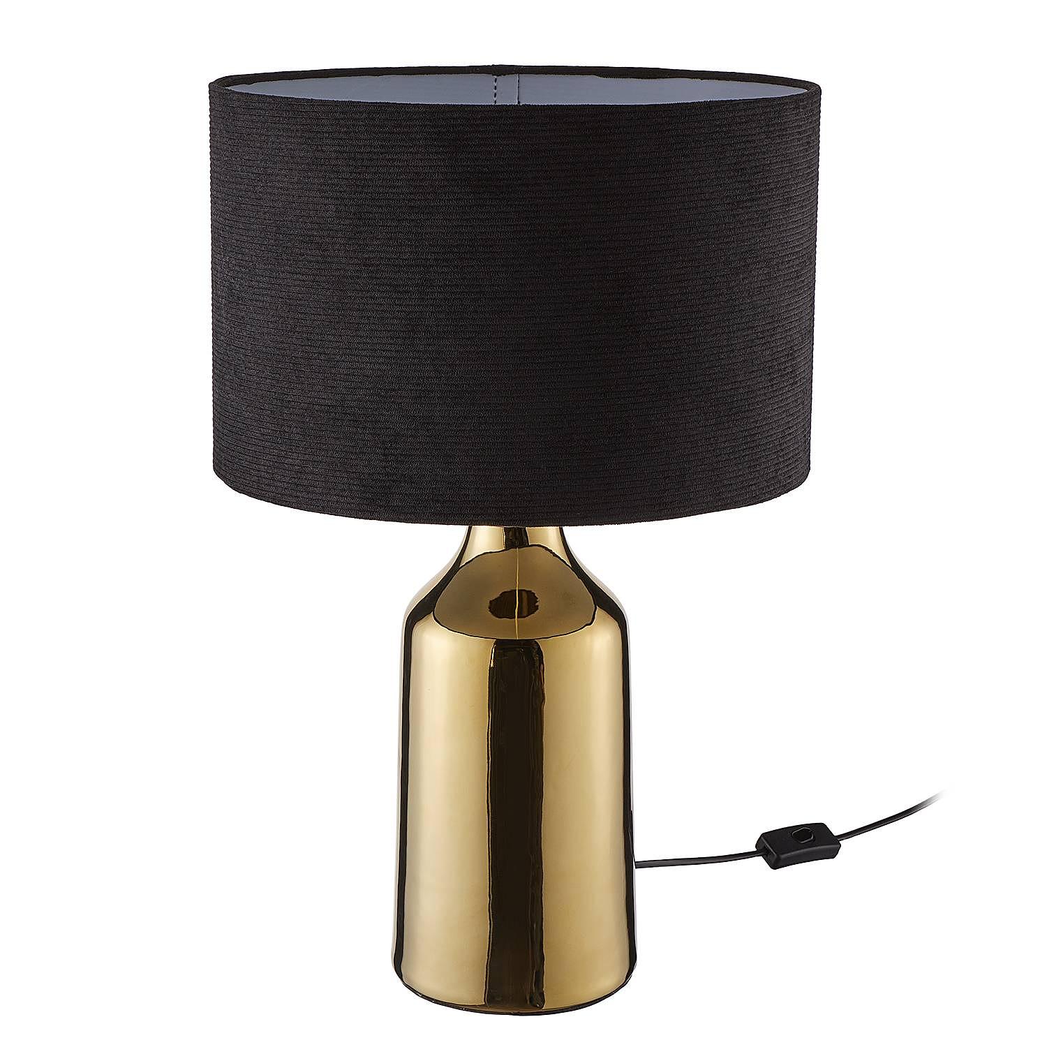 Table lamp FRONT ROW Ceramic Textile Black Gold 2