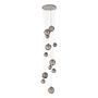 12-flame pendant lamp Symphony steel glass silver 2