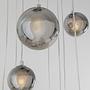 12-flame pendant lamp Symphony steel glass silver 4