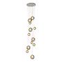 12-flame pendant lamp Symphony steel glass silver 1