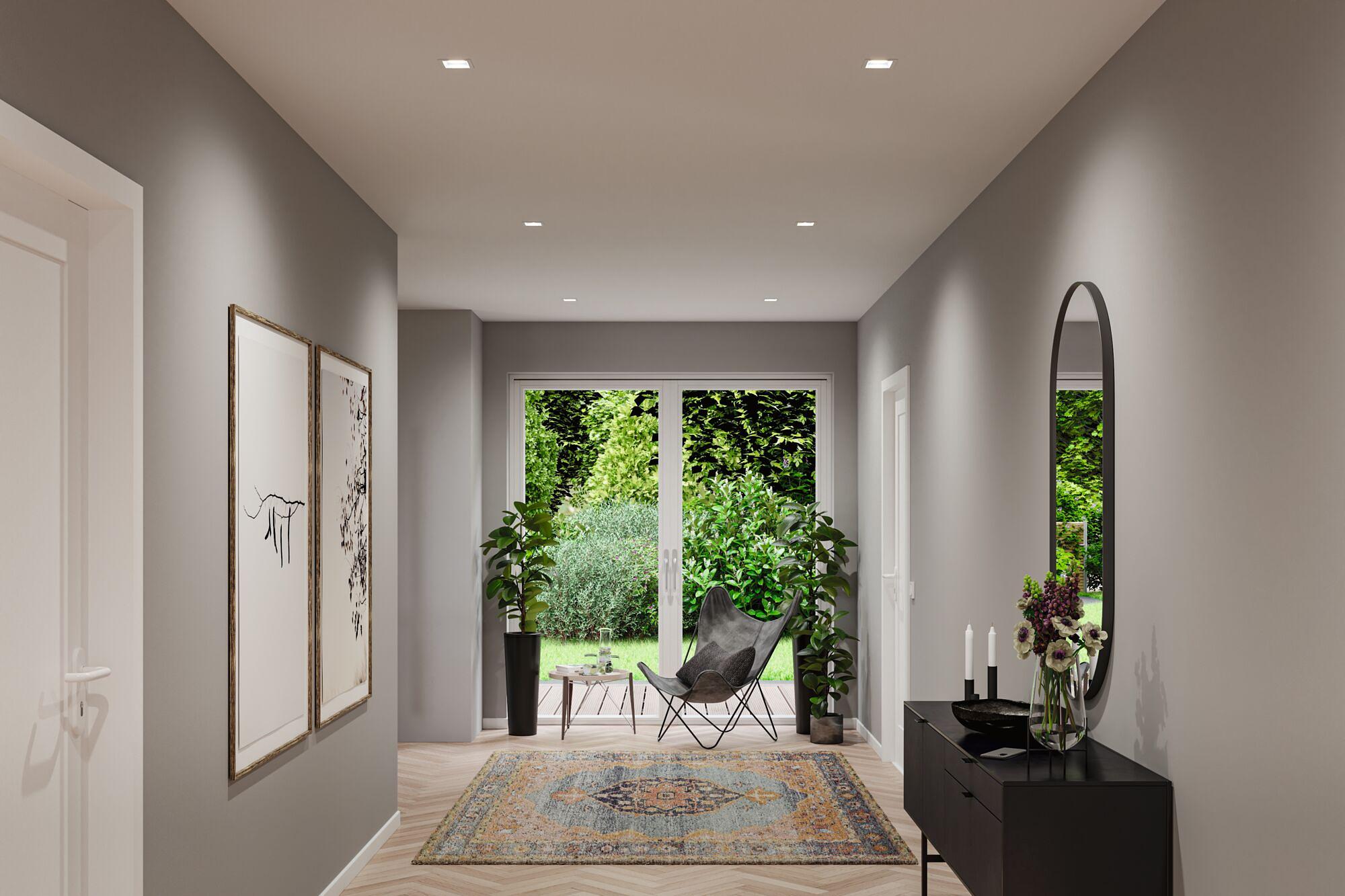 3x Recessed spotlight Cole Coin Square White 3