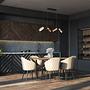 4-burner LED pendant light Tessa Steel 2