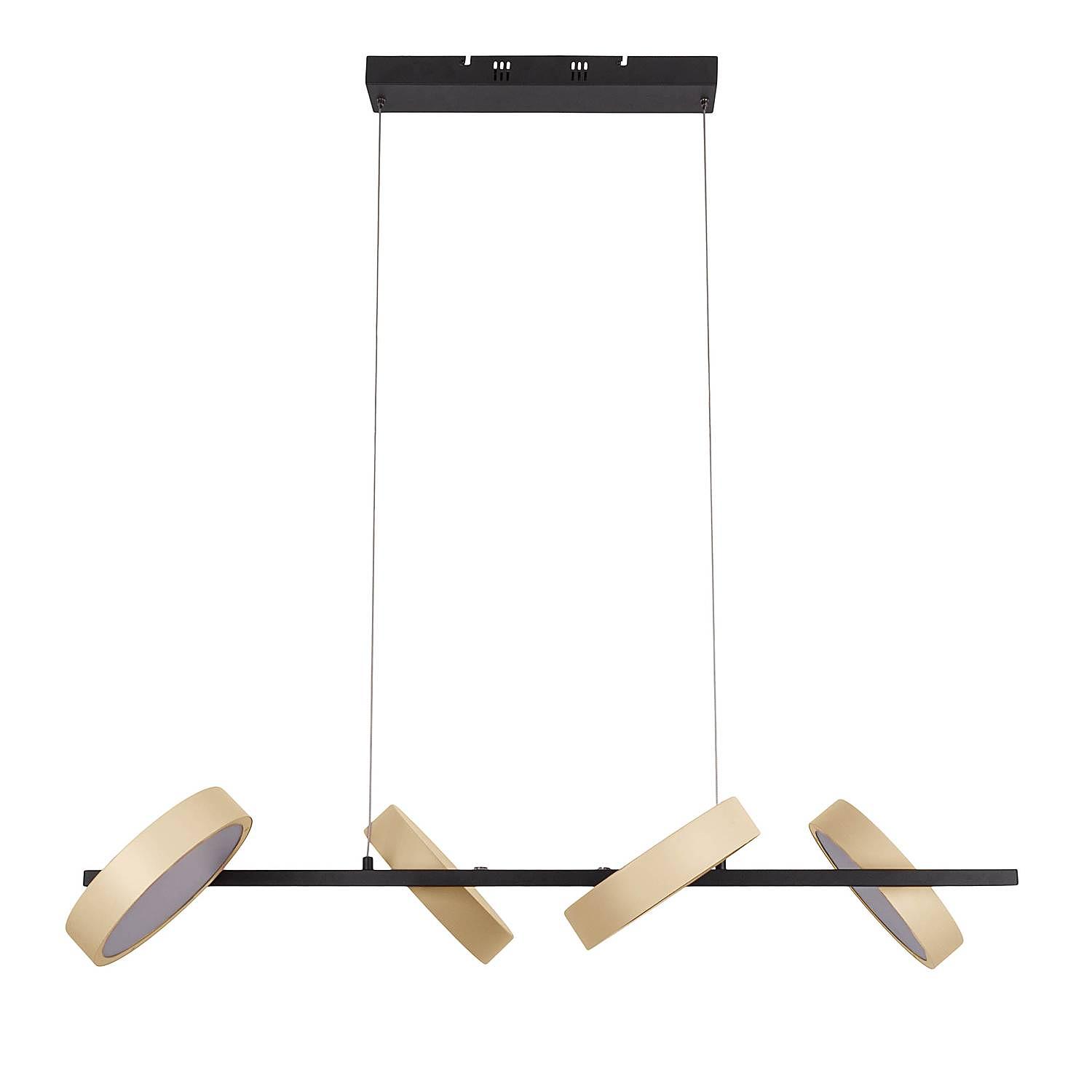 4-burner LED pendant light Tessa Steel 4